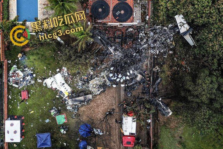 坠机空难事件!巴西一架客机坠毁圣保罗 空中盘旋撞击地面 机上62人全部死亡!-7