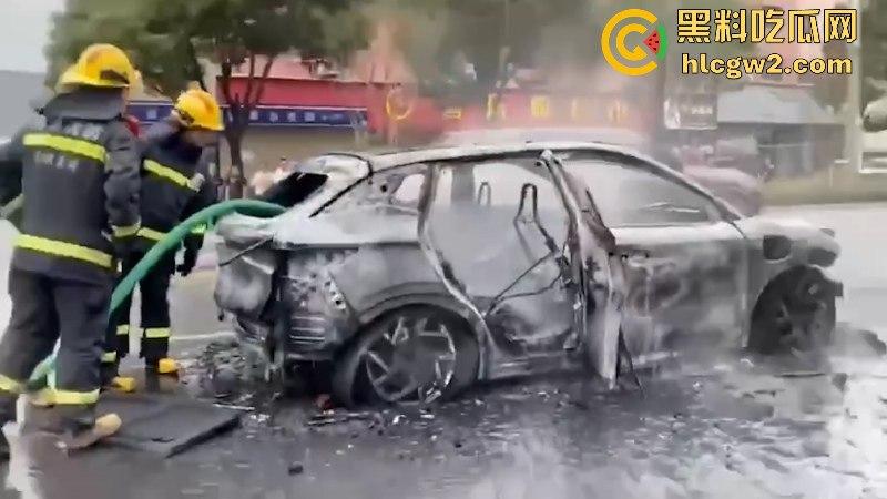 温州龙港时代大道一比亚迪突发自燃 短短几分钟烧没了 现场烧车视频曝光-5