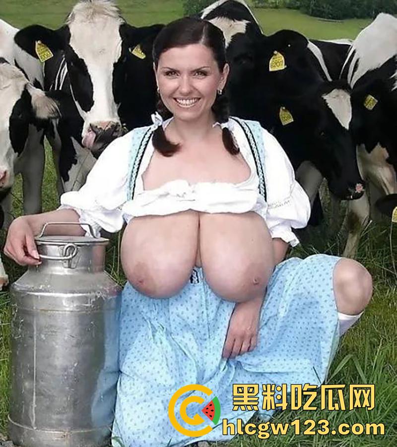 欧美牧场的巨乳奶牛,顶级核弹巨乳当场挤奶,这含奶量还是挺高的啊,都直接喷出来了!-2