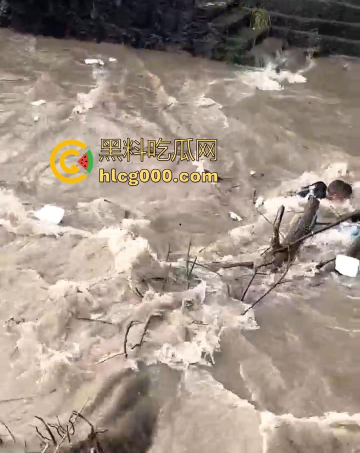 好悬啊！杭州闻堰突然大潮，小朋友在河边玩，未及时发觉被洪水冲走，还好及时抓住了树枝解救，险象环生！-8